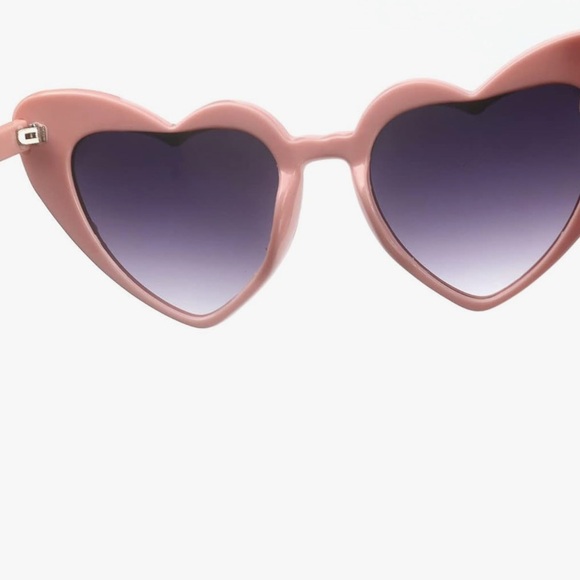 Pink Heart Shaped Sunglasses Love Vintage Cat Eye Mod Style Retro Glasses NEW - Picture 3 of 6